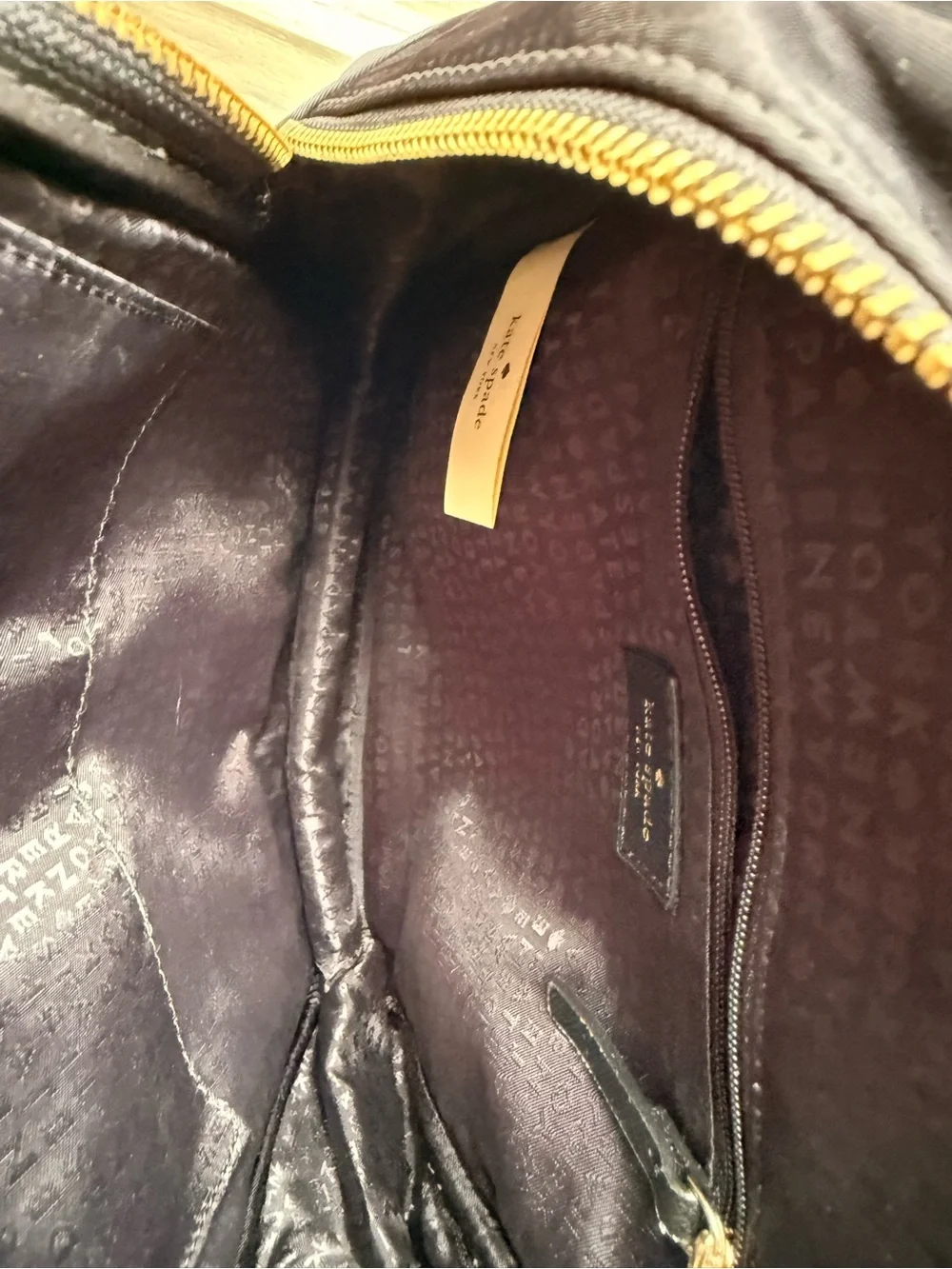 kate spade black nylon mini backpack with gold hardware - Picture 4 of 7